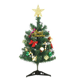 Mini sapin de Noël artificiel pré-éclairé avec 30 LED vert 60cm