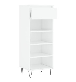 Armoire à chaussures Blanc brillant 40x36x105cm Bois ingénierie