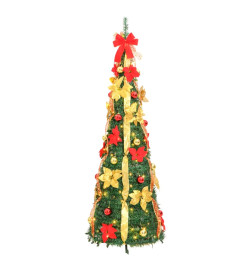 Sapin de Noël artificiel escamotable 100 LED vert 150 cm