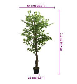 Ficus artificiel 378 feuilles 80 cm vert