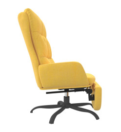 Chaise de relaxation avec repose-pied Jaune moutarde Tissu