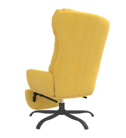 Chaise de relaxation avec repose-pied Jaune moutarde Tissu