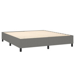 Sommier tapissier et matelas et LED Gris foncé 160x200 cm Tissu