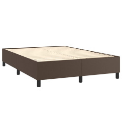 Lit à sommier tapissier avec matelas Marron 140x200 cm
