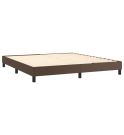 Sommier tapissier et matelas et LED Marron 180x200cm Similicuir