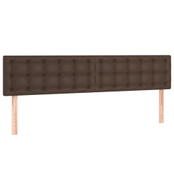 Sommier tapissier et matelas et LED Marron 180x200cm Similicuir