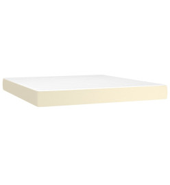 Lit à sommier tapissier avec matelas Crème 180x200cm Similicuir