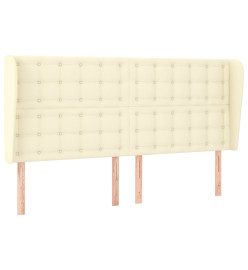 Tête de lit avec oreilles Crème 183x23x118/128 cm Similicuir