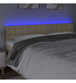 Tête de lit à LED Crème 160x5x78/88 cm Tissu
