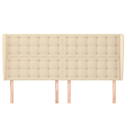 Tête de lit avec oreilles Crème 203x23x118/128 cm Tissu