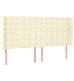 Tête de lit à LED Crème 163x16x118/128 cm Similicuir