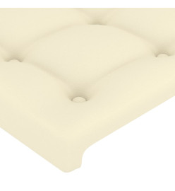 Tête de lit à LED Crème 163x16x118/128 cm Similicuir
