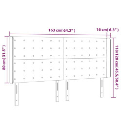 Tête de lit à LED Crème 163x16x118/128 cm Similicuir