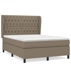 Lit à sommier tapissier avec matelas Taupe 140x200 cm Tissu