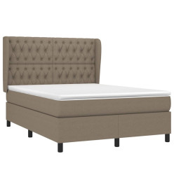 Lit à sommier tapissier avec matelas Taupe 140x200 cm Tissu