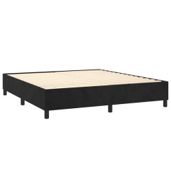 Lit à sommier tapissier et matelas Noir 200x200 cm Velours