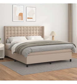 Lit à sommier tapissier avec matelas Cappuccino 160x200 cm