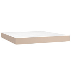 Sommier tapissier matelas LED Cappuccino 180x200 cm Similicuir