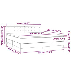 Sommier tapissier matelas LED Cappuccino 180x200 cm Similicuir
