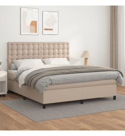 Lit à sommier tapissier avec matelas Cappuccino 180x200 cm