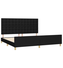 Cadre de lit avec tête de lit Noir 200x200 cm Tissu
