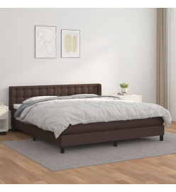 Lit à sommier tapissier avec matelas Marron 180x200 cm