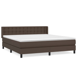 Lit à sommier tapissier avec matelas Marron 180x200 cm