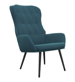 Chaise de relaxation Bleu Velours