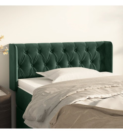 Tête de lit avec oreilles Vert foncé 103x16x78/88 cm Velours