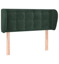 Tête de lit avec oreilles Vert foncé 93x23x78/88 cm Velours