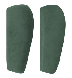 Tête de lit avec oreilles Vert foncé 93x23x78/88 cm Velours
