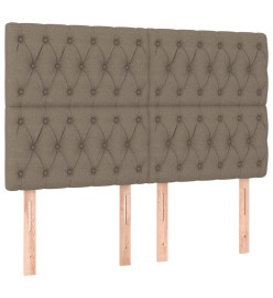 Lit à sommier tapissier avec matelas Taupe 140x190 cm Tissu