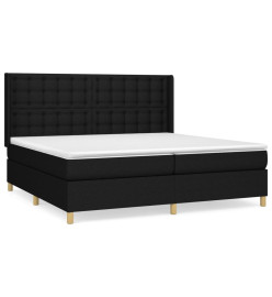 Lit à sommier tapissier avec matelas Noir 200x200 cm Tissu