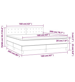 Lit à sommier tapissier avec matelas Taupe 160x200 cm Tissu