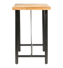 Ensemble de bar 9 pcs Bois d'acacia solide et cuir véritable