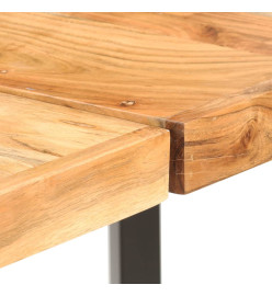 Ensemble de bar 9 pcs Bois d'acacia solide et cuir véritable