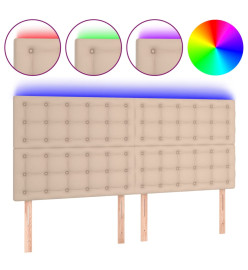 Tête de lit à LED Cappuccino 160x5x118/128 cm Similicuir