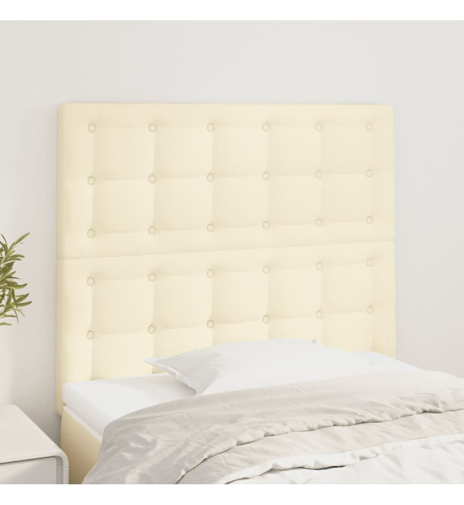Têtes de lit 2 pcs Crème 90x5x78/88 cm Similicuir Têtes de lit 2 pcs Crème 90x5x78/88 cm Similicuir