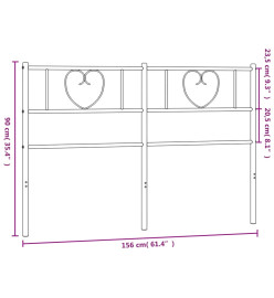 Tête de lit métal noir 150 cm