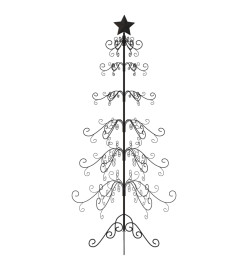 Arbre de Noël en métal pour décoration noir 215 cm