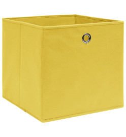 Boîtes de rangement 4 pcs Tissu intissé 28x28x28 cm Jaune