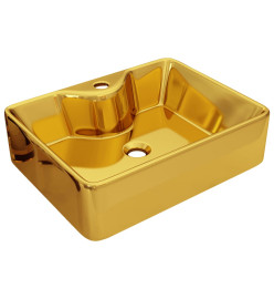 Lavabo avec trou pour robinet 48 x 37 x 13,5 cm Céramique Doré