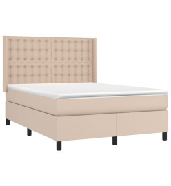 Lit à sommier tapissier avec matelas Cappuccino 140x200 cm