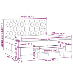 Lit à sommier tapissier avec matelas Rose 200x200 cm Velours
