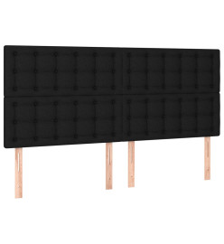 Sommier tapissier et matelas et LED Noir 200x200 cm Tissu