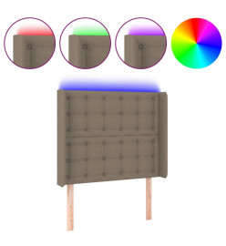 Tête de lit à LED Taupe 83x16x118/128 cm Tissu