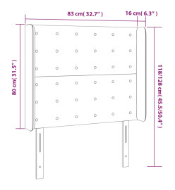 Tête de lit à LED Taupe 83x16x118/128 cm Tissu