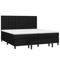 Lit à sommier tapissier avec matelas Noir 200x200 cm Tissu
