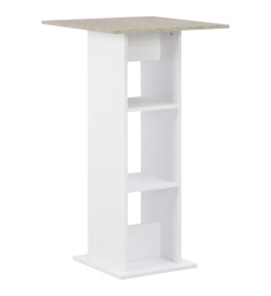 Table de bar Blanc et béton 60x60x110 cm