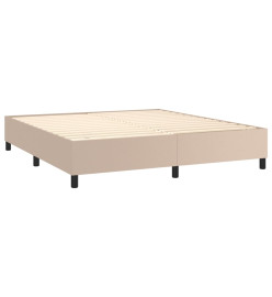 Sommier tapissier matelas LED Cappuccino 160x200 cm Similicuir